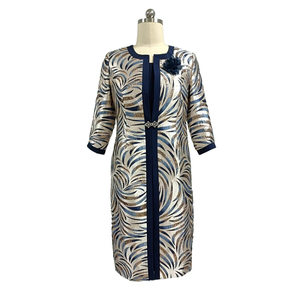 Nouvelle Arrivée : Manteau Long Imprimé avec Robes pour Femmes Âgées – Tenue d'Église Élégante et Designer, Ensembles Jupe et Veste pour Dames - Product Image 2