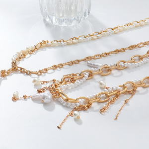 Kaimei 2026 Modeschmuck Übertriebenes Mehrschichtiges Weißes Perlen 2-teiliges Set Halskette Lange Quaste Anhänger Halsketten Accessoires - Product Image 4