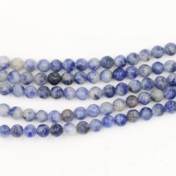 2024 Groothandel Blauwe Steen Losse Kralen Natuursteen 4-12 Mm Kralen Voor Sieraden Maken