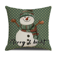 Housse de coussin de Noël YINUAN, motif bonhomme de neige, ours, renne, chaussette de Noël, housse décorative pour canapé