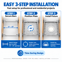 Support de montage universel en métal carré pour éclairage encastré avec barres de suspension réglables pour downlights LED fins