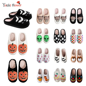 <span class=keywords><strong>Casa</strong></span> su misura cotone Fuzzy frutta animale leopardo stampa di natale <span class=keywords><strong>pantofole</strong></span> di Halloween per le donne degli uomini - Product Image 2