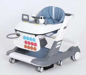 Trotteurs pour bébés vert foncé avec siège entièrement rembourré et freins à roues silencieux, aide à la <span class=keywords><strong>marche</strong></span> pour nourrissons, vente en gros d'usine - Product Image 6