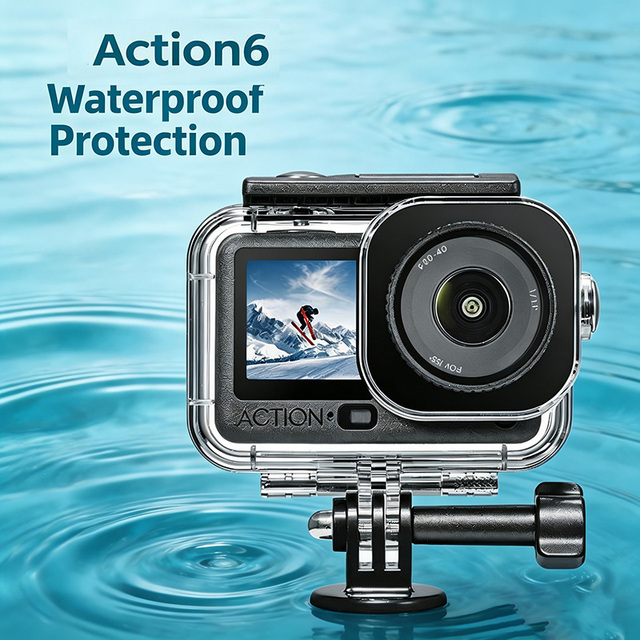 Waterproof Housing Case for DJI Action 5Pro Underwater Diving Protective Shell, Magnetic Vertical Horizontal Mount Camera Case