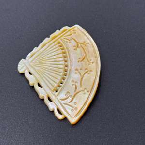 โบราณรูปพัดเก่าแกะสลักของแม่ธรรมชาติของไข่มุกแกะสลักของแม่ธรรมชาติของไข่มุกอัญมณีมุก - Product Image 3