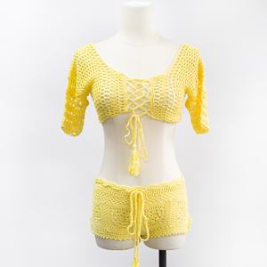 Traje de Baño Personalizado, Bikini, Ropa de Playa, Traje de Baño con Cuello Redondo, Tejido a Mano, Bikini de Ganchillo Sexy para Mujer - Product Image 1