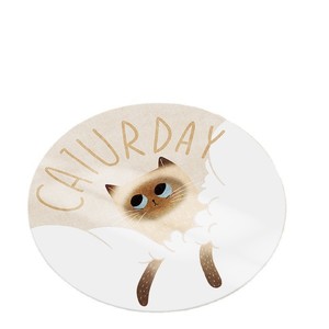<b>Cute</b> Cartoon Round Rug For Kids Room Bedroom Non Slip Modern Design Cat Print Floor Mat Living Room Study Entryway Use - Product Image 4