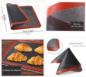 <span class=keywords><strong>Tapis</strong></span> de cuisson en <span class=keywords><strong>silicone</strong></span> antiadhésif réutilisable Feuilles de cuisson du pain Maille de fibre de verre <span class=keywords><strong>Tapis</strong></span> de cuisson en <span class=keywords><strong>silicone</strong></span> perforé <span class=keywords><strong>Eclair</strong></span> - Product Image 3