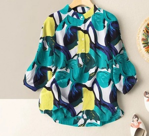 Của Phụ Nữ Thanh Lịch Dài Voan Áo Với Chuỗi In Sang Trọng Cổ Điển Thời Trang Giản Dị Lỏng Phù Hợp Cho Mùa Hè - Product Image 5