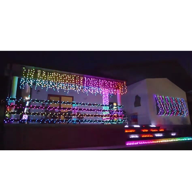 Matrix LED DMX512 Outdoor Full Color Programmable RGB String Lights Christmas Pixel Decorative Lighting Curtain