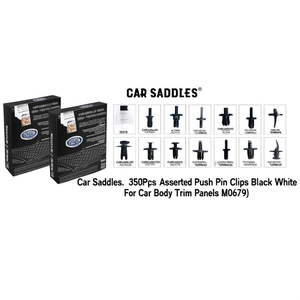 Clips de fixation pour carrosserie automobile, 350 pièces, assortis, noir et blanc, pour panneaux de garniture de carrosserie M0679 - Product Image 1
