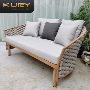 Chaises longues d'extérieur, mobilier de piscine, lit de repos <span class=keywords><strong>en</strong></span> aluminium, mobilier de patio, chaise longue <span class=keywords><strong>en</strong></span> corde, lit de repos <span class=keywords><strong>en</strong></span> métal, mobilier d'extérieur, <span class=keywords><strong>transat</strong></span> - Product Image 3