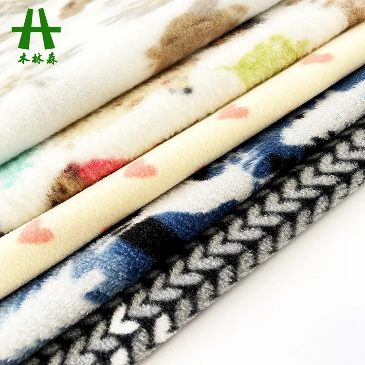 Mulinsen Textile Printed Polyester Customized Designs 100% Polar Fleece Fabric