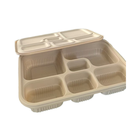 Conteneur alimentaire en amidon de maïs à 2, 3, 4, 5 ou 6 compartiments, rectangulaire, personnalisable pour la préparation des repas