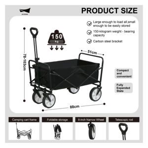 Chariot de pêche Premium Heavy Duty pliable tout terrain utilitaire Wagon - Product Image 6