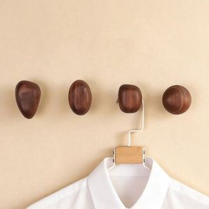 Black Walnut Wood Coat <b>Hooks</b> for Hanging Hat - Product Image 1