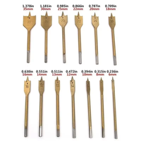 Jeu de 13 forets à lame plate Pexmientas, tige ronde, revêtement titane, haute efficacité, pour le travail du bois et la découpe de trous dans le bois