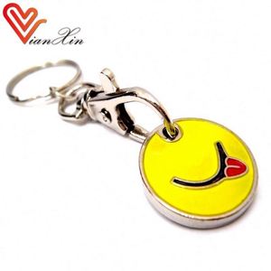 Uk Shopping Trolley Coin Metal Keychain Keyring Lock Tool <b>Key</b> Holder - Product Image 3