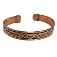 Bracelet Magnétique de Santé en Cuivre Pur à 99,95% Style Antique Moderne, Plaqué pour l'Arthrite, Forme Personnalisée, Métal de Collection Artistique
