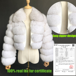 Áo khoác lông cáo thật màu tự nhiên mùa đông ấm áp mềm mại dành cho nữ - Product Image 4