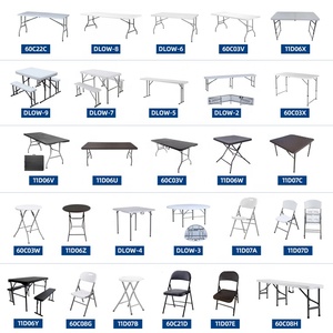 HOMFUL סיטונאי לבן שולחן מתקפל מלבני קייטרינג משתה פיקניק שולחן מתקפל מפלסטיק שולחן חיצוני - Product Image 4