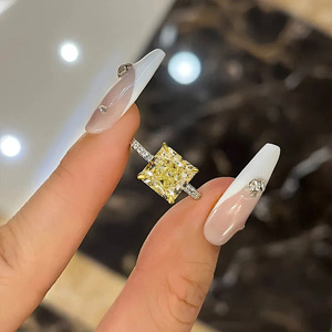 Anillo de Dedo con Diseño de Cubo de Azúcar en Forma Cuadrada, Estilo Princesa, para Mujer - Product Image 2