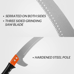 Lightweight 14 FT Manual DIY <b>Pole</b> Saw for Tree Trimming Pruning Stainless Steel Extension High Pruning Blade 6 TPI Forestry Yard - Product Image 3