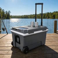 Glacière solaire de luxe sur roulettes Fieldbar, vente en gros d'usine, avec 4 porte-gobelets et verrouillage sécurisé, portable