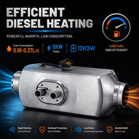 Nouveau Chauffage Portable au Gazole en Alliage d'Aluminium 5KW 12V 24V 110V 220V pour Camping-Car, Camion et Utilisation en Stationnement