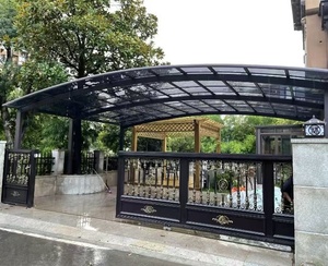 <span class=keywords><strong>Garage</strong></span> moderne de luxe en alliage d'aluminium avec toit arqué durable et imperméable, protection UV toutes saisons, abri de voiture extérieur - Product Image 4