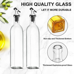 Conjunto de dispensador de azeite e vinagre, recipiente para óleo com funil e etiqueta, garrafa dispensadora de óleo de vidro para cozinha de 16 onças - Product Image 3