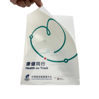 Dossier en plastique transparent PP en forme de L A4 avec impression UV de logo personnalisé pour le bureau et l'école