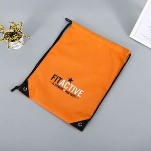 Sac à dos en nylon 210D imprimé de logo personnalisé personnalisé résistant à l'eau sac à cordon avec soie coton matériel cadeaux promotionnels - Product Image 4
