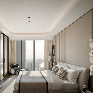 <span class=keywords><strong>Suite</strong></span> de chambre d'hôtel moderne de luxe, lit king-size 6 pièces avec tête de lit capitonnée et rangement, mobilier commercial de haute qualité - Product Image 1