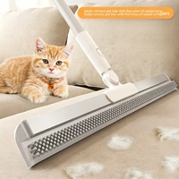 Balai de nettoyage domestique multifonctionnel en acier inoxydable réglable, serpillière et raclette à eau, pour poils d'animaux, en silicone