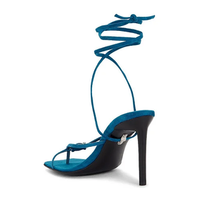 Sandali <span class=keywords><strong>con</strong></span> <span class=keywords><strong>Tacco</strong></span> Personalizzati da Donna, Open Toe <span class=keywords><strong>con</strong></span> Cinturini, Decorazione in Strass e Design <span class=keywords><strong>con</strong></span> Lacci - Product Image 5