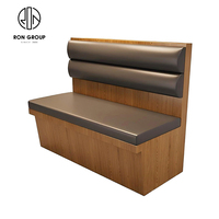 Banc moderne en bois noir en cuir commercial pour restaurant, banquette, banquette, table et chaise, ensemble de meubles pour café et café