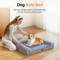 Orthopädisches Hundebett Wasserdichter Arktischer Samt Eierkarton-Schaumstoff Haustier-Sofa Waschbares Großes Hundebett für Einzelhändler Maßgefertigtes Fabrikbett