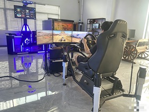 Máquina de grúa de tres pantallas con simulación de conducción de seis ejes, juego de carreras de coches operado con monedas metálicas, simulación de seguridad vial, 1 año - Product Image 2
