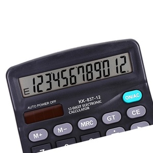 Calculadora de escritorio de doble alimentación, negra, con energía solar, de 12 dígitos, Kk 837, para uso financiero, con embalaje de regalo - Product Image 5