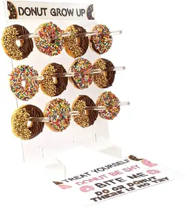 Acrylic Donut Wall Display Stand Holds Up to 36 Donuts Donut Themed Birthday Party Supplies Baby Showers