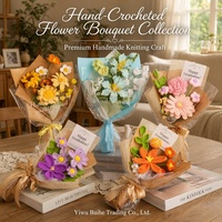 Gebreide Geweven Handgemaakte Kunstbloemen Bouquet Rozen Tulpen Zonnebloemen Valentijnsdag Afstuderen Feestdag Cadeau Garen