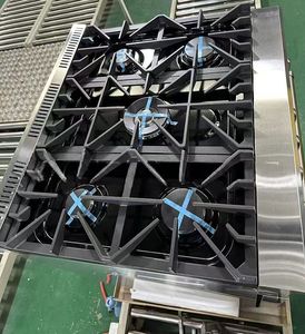 Cuisinière à <span class=keywords><strong>gaz</strong></span> 5 brûleurs <span class=keywords><strong>avec</strong></span> four indépendant en acier inoxydable intégré. Équipé d'un four <span class=keywords><strong>de</strong></span> 120 L. Convient à la fois pour la maison et le commerce - Product Image 3