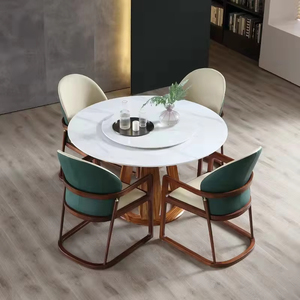 Muebles de Comedor Modernos de Lujo, Sillón Nórdico <span class=keywords><strong>para</strong></span> Hotel, Estructura de Madera Maciza, Tapicería de <span class=keywords><strong>Tela</strong></span>, Asiento Redondo, Sillas <span class=keywords><strong>para</strong></span> Restaurante - Product Image 3