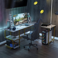 Juego de escritorio y silla de oficina de esquina en forma de L moderno Mesas de PC de madera baratas para uso doméstico o en el dormitorio