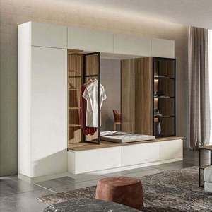 Armoire moderne à 2 portes en bois avec serrure, penderie modulaire en contreplaqué pour la maison, l'atelier, la salle de sport ou l'école - Product Image 6