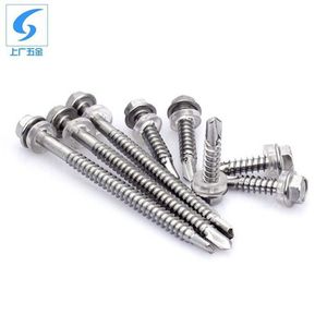 Vis autoperceuse à tête hexagonale en acier inoxydable 316 avec rondelle, vis à queue de pie, DIN7504K, classe métrique, Shanghai et Guangzhou - Product Image 2