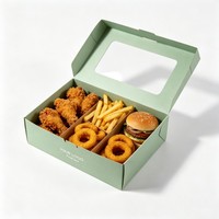 Boîte alimentaire en papier kraft de haute qualité en gros, boîte bento jetable pour plats à emporter, emballage personnalisé pour snacks et restauration rapide avec encre à base de soja