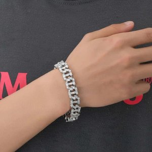 Bracelet chaîne de luxe en diamants, argent sterling 925, bijoux de créateur, élégant, scintillant, cadeau pour occasions spéciales - Product Image 5