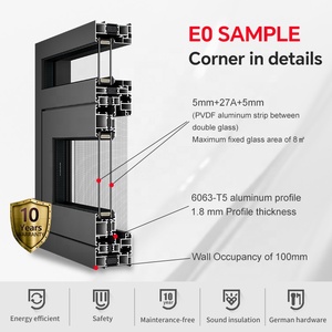 Derchi nfrc USA dự án cách âm tác động Swing khuôn cửa sổ nhiệt phá vỡ đôi kính Windproof nhà cửa sổ nhôm - Product Image 6